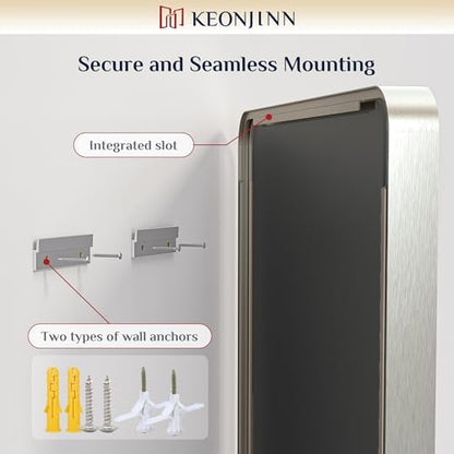 Keonjinn 30 x 36 Inch Brushed Nickel Bathroom Mirrors for Over Sink