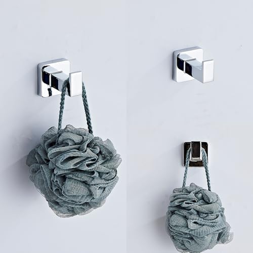 Chrome Bathroom Hardware Set 4 Pieces,Bathroom Accessories Set Stainless Steel Wall Mounted, Hand Towel Bar, Towel Ring, Robe Towel Hooks,Toilet Paper Holder,Towel Bar Set, 23.6 Inch