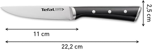 Tefal Ice Force 11cm Black Household Knife, Kitchen Knife, German Stainless Steel Blade, Durable Cutting and Sharp Performance, 10 Year Warranty K2320914