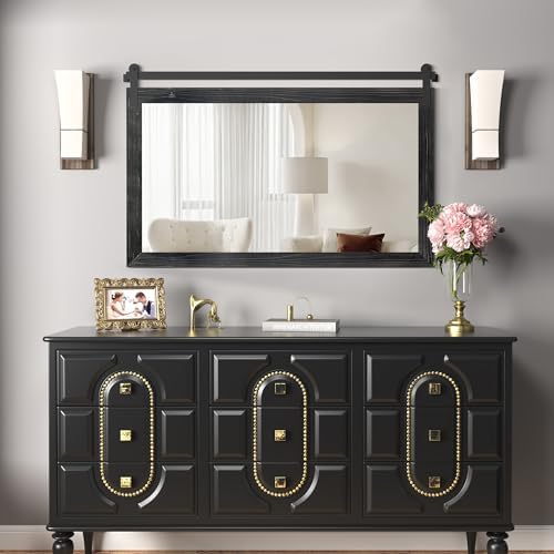 COGOOD Farmhouse Bathroom Mirrors for Over Sink - 30 x 45 Black