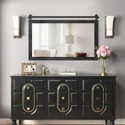 COGOOD Farmhouse Bathroom Mirrors for Over Sink - 30 x 45 Black