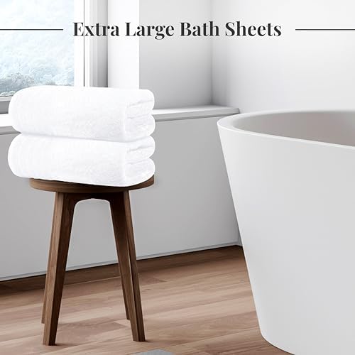 Tens Towels 2 Piece Extra Large Bath Sheets 35 x 70 Inches, White