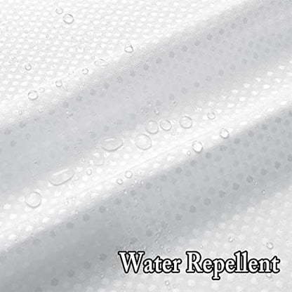 Gibelle Long Shower Curtain 72x80, Waffle Weave Bathroom Shower Curtain with Snap-in Fabric Liner Set, No Hooks Needed, Hotel Style with Mesh Top Window, White