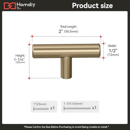 homdiy 35Pack Single Hole Knobs Cabinet Handles Champagne Bronze Kitchen Cabinet Pulls Drawer Pulls for Dresser Drawers