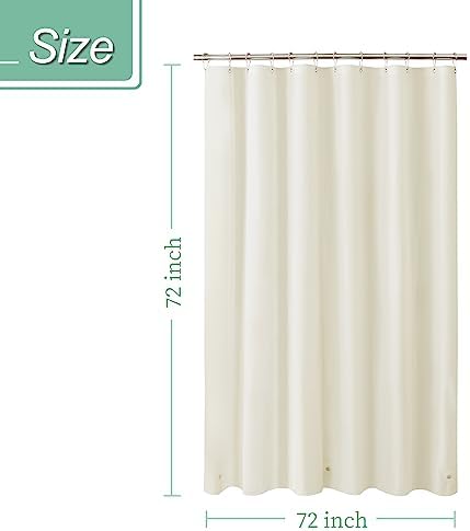 Mrs Awesome Beige Shower Curtain Liner with 3 Magnets, 72x72