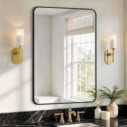 Vanity Bathroom Mirror, 30”x20” Black Bathroom Mirror for Over Sink