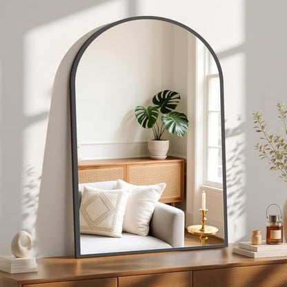 Sweetcrispy 38x30 Bathroom Mirrors for Wall, Arched Mirror for Over Sink