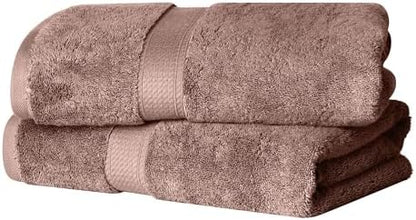 Superior Egyptian Cotton Plush Absorbent, Bath Towel Set of 2, Muted Mauve