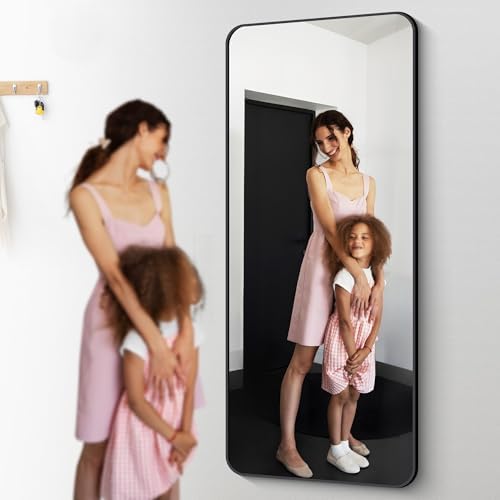DESBING 72" x 30"Bathroom Mirror, Matte Black Wall Mirror with Metal Frame, Decorative Rectangular Vanity Mirror for Bedroom Bathroom Living Room Entryway (Horizontal/Vertical)