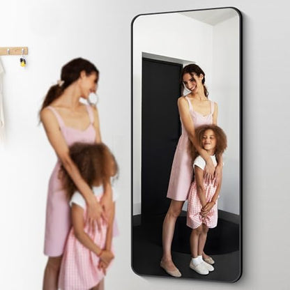 DESBING 72" x 30"Bathroom Mirror, Matte Black Wall Mirror with Metal Frame, Decorative Rectangular Vanity Mirror for Bedroom Bathroom Living Room Entryway (Horizontal/Vertical)