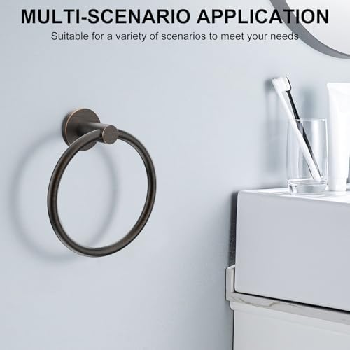 SetSail Towel Holder for Bathroom Wall Oil Rubbed Bronze Towel Ring,2 Packs