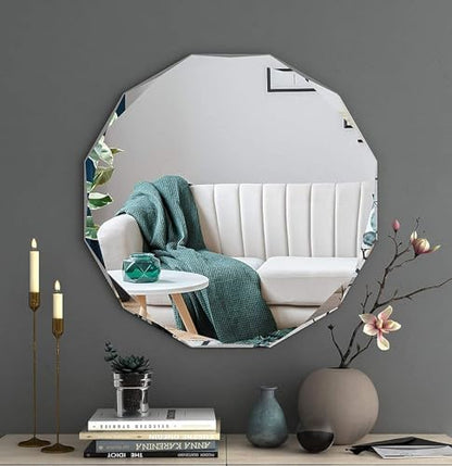 20x20 Inch Bathroom Mirrors for Over Sink, Round Frameless Mirrors for Wall