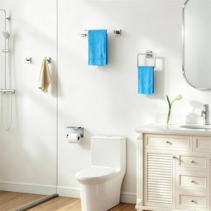 STWWO 5-Piece Bathroom Accessories Hardware Set Brushed Nickel