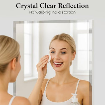 24"x36" Frameless Beveled Rectangular Bathroom Mirror for Over Sink