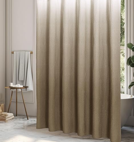 Gibelle Ombre Brown Shower Curtain for Bathroom, Farmhouse Bath Curtain 72x72
