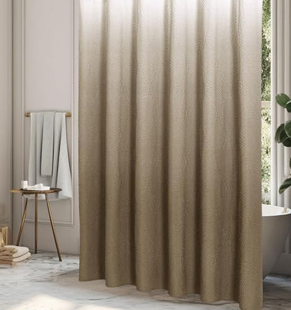 Gibelle Ombre Brown Shower Curtain for Bathroom, Farmhouse Bath Curtain 72x72