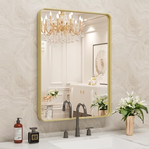 WEER Gold Bathroom Vanity Mirror 22X30 Inch