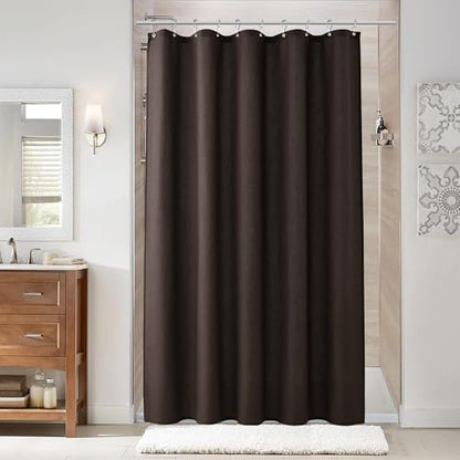 Naturoom Linen Shower Curtain 60x72 Inch for Bathroom Chocolate Brown