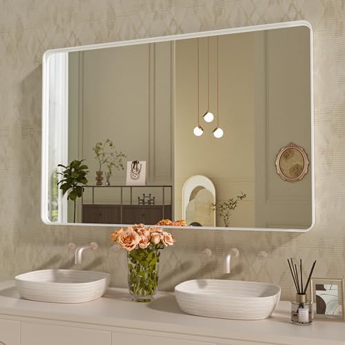WEER White Bathroom Vanity Mirror 48x36 Inch