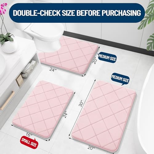 OLANLY Memory Foam Bath Mat 24x16, Ultra Soft and Absorbent Bathroom Rugs
