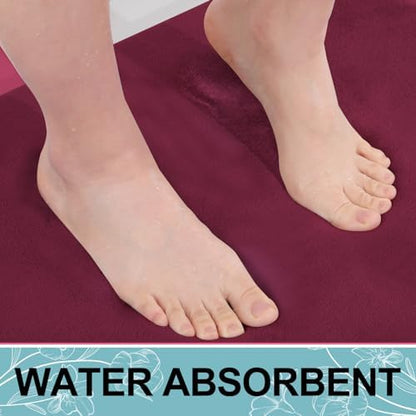 Smiry Memory Foam Toilet Rugs 24x20, Extra Soft Absorbent Bathroom Rugs