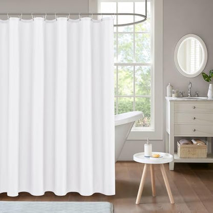 Fabric Shower Curtain Liner 72x72 Inch-White Waterproof Bathroom Curtains