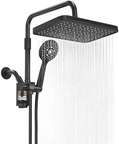 12 Inch Shower Head with Filters Rain Shower Head with Handheld Spray Combo