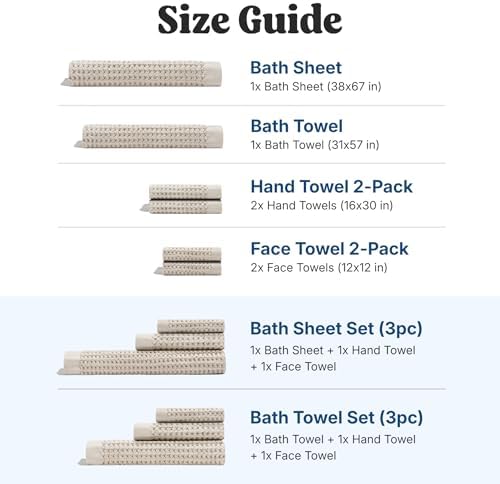 ONSEN Supima® Waffle Hand Towels, Quick Dry Lint Free 100% USA Cotton, Lightweight Absorbent Hand Towel Set, 16x30 in (Oatmeal, Hand Towel 2-Pack)