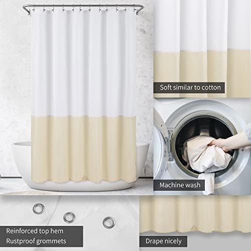 ALYVIA SPRING Waterproof Fabric Shower Curtain or Liner White/Cream, 72x72