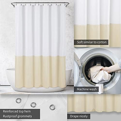 ALYVIA SPRING Waterproof Fabric Shower Curtain or Liner White/Cream, 72x72