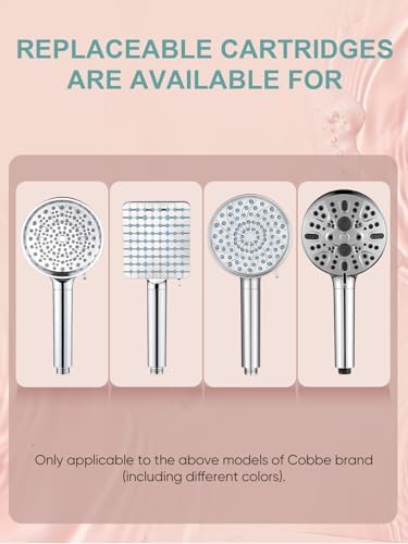 Cobbe 1 Pack Replacement Filters for Handheld Shower Head - UPGRADE FILTERING DURATION - Remove Chlorine - Reduces Dry Itchy Skin