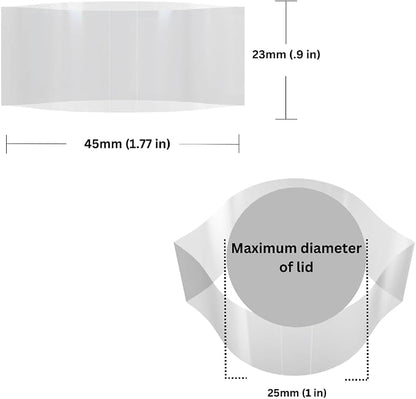 45 x 23 mm Clear Perforated Shrink Band for Boston Round Bottles, Tincture Bottles & Dropper Bottles [Cap Diameter: 1"] Pack of 100
