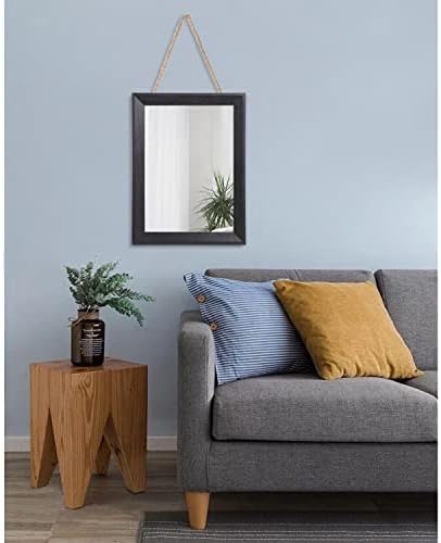 AAZZKANG Wall Mirror Black Wood Framed Rectangle Mirrors for Wall 16"x12"