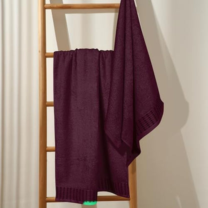 BELIZZI HOME Cotton 2 Pack Oversized Bath Towel Set 28x55 inches, Large Bath Towels, Ultra Absorbant Compact Quickdry & Lightweight Towel, Ideal for Gym Travel Camp Pool - Burgundy