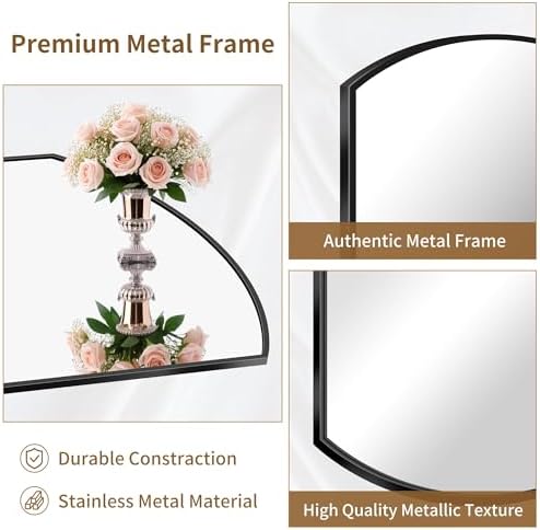 COFENY Bathroom Mirror, 30x55 Inch Black Oval Wall Mounted Mirror with Thin Metal Frame, Modern Bathroom Vanity Mirrors for Over Sink, Entryway, Living Room, Bedroom