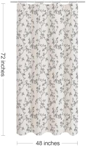 MitoVilla Small Stall Cotton Floral Shower Curtain for Bathroom,48 x 72