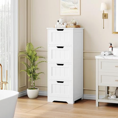 FOTOSOK Bathroom Storage Cabinet with 4 Drawers, Small Bathroom Cabinet