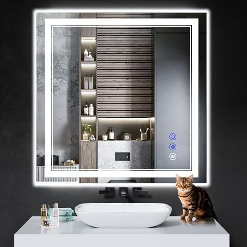 36"x36" LED Bathroom Mirror with Lights,Anti-Fog,3 Color Modes