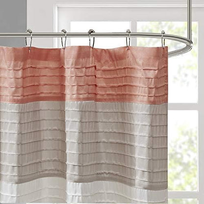 Madison Park 72 x 84 Extra Long Bathroom Shower Curtain Faux Silk Navy