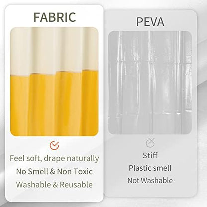 ALYVIA SPRING Waterproof Fabric Shower Curtain or Liner Cream/Yellow, 72x72