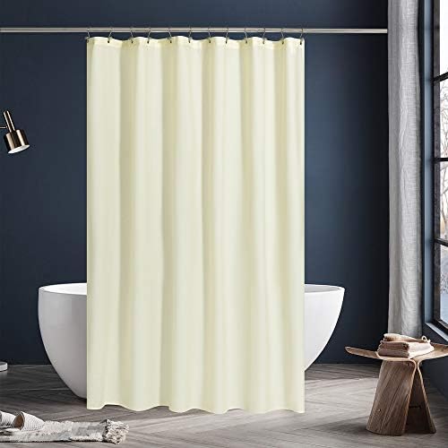 N&Y HOME Fabric Shower Curtain or Liner with Magnets, Sand