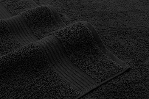 American Veteran Towel, 100% Cotton Turkish Bath Towels for Bathroom 4 Pack, 27x54 Extra Large Premium Soft Drying Bathroom Towels, Black