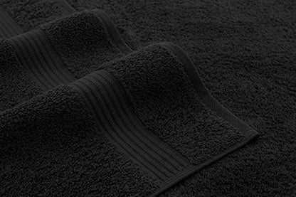 American Veteran Towel, 100% Cotton Turkish Bath Towels for Bathroom 4 Pack, 27x54 Extra Large Premium Soft Drying Bathroom Towels, Black