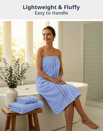 LANE LINEN Towel Set for Bathroom 6 Piece Soft Absorbent Quick Dry - Allure