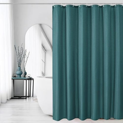 Gibelle Seaweed Green Cloth-Textured Shower Curtain, Hotel Style, 72 X 72
