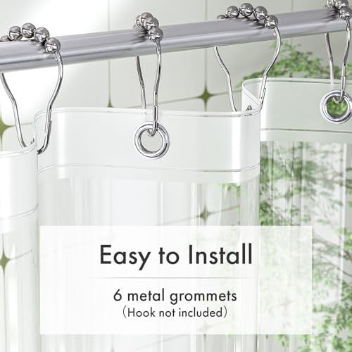 Amazer Stall Shower Curtain Liner, 36x72 Plastic Clear Shower Liner PEVA Medium Weight Inside Shower Curtains for Bathroom with Rustproof Grommets