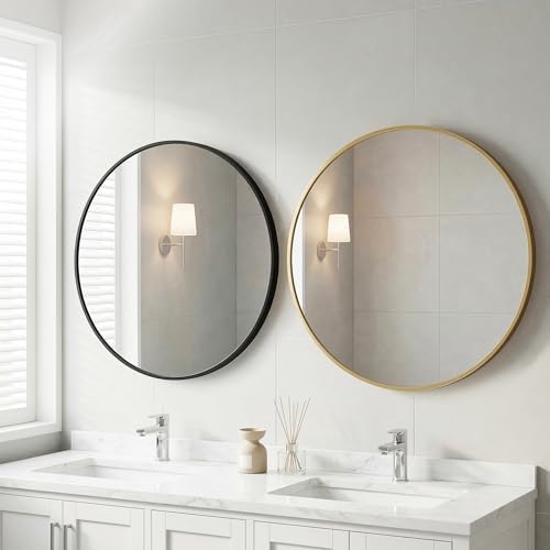 Sweetcrispy 30 in Round Bathroom Wall Mirror, Vanity Mirrors for Over Sink