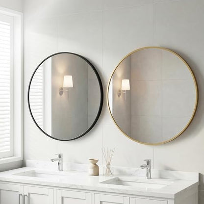 Sweetcrispy 30 in Round Bathroom Wall Mirror, Vanity Mirrors for Over Sink