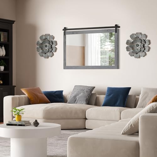 COGOOD Farmhouse Bathroom Mirrors for Over Sink - 30 x 45 Grey