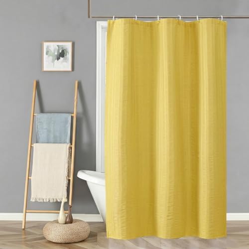 Aiyufeng Moga Lemon Yellow Shower Curtain, 3D Design Fabric Shower Curtains, Premium Spa Quality Modern Shower Curtains for Bathroom, 36"x72", Lemon Yellow